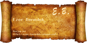 Ezer Benedek névjegykártya