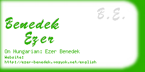 benedek ezer business card